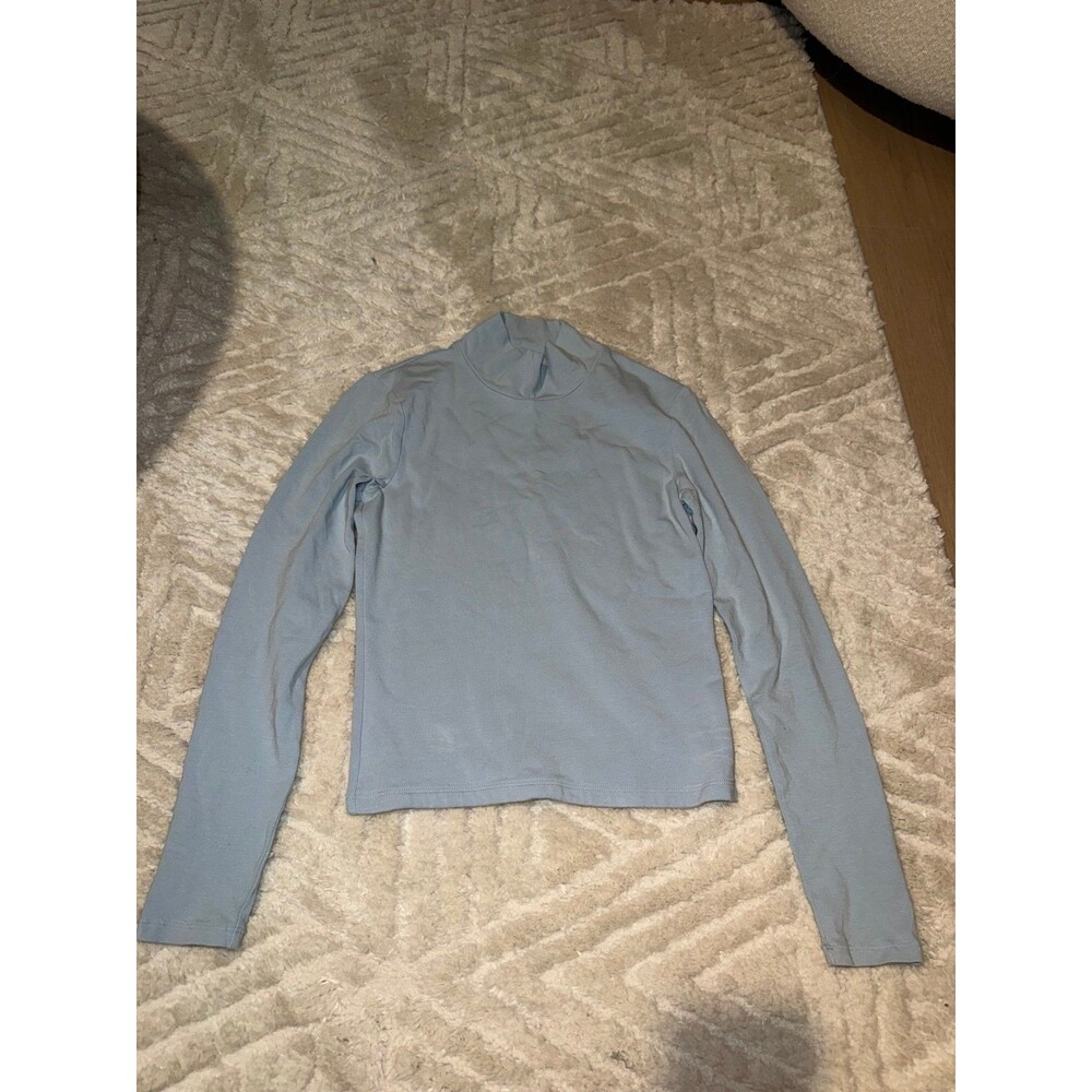 Women’s Blue Collared Mock Top